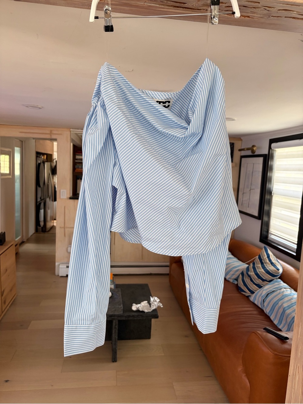 KBB for target Stripe Off-Shoulder Women’s Top - Light Blue size XL